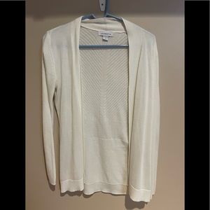 White cardigan sweater